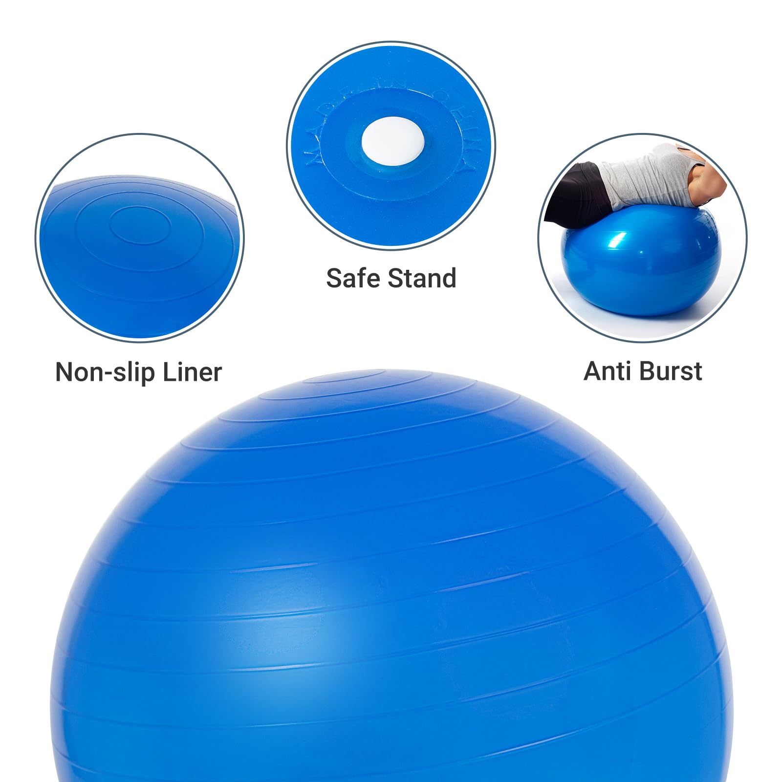Leogreen Bureau Yoga Chaise Ballon en Taille 65CM 75CM de Grossesse Chaise avec Housse en Lin Lavable de Protection Antidérapante