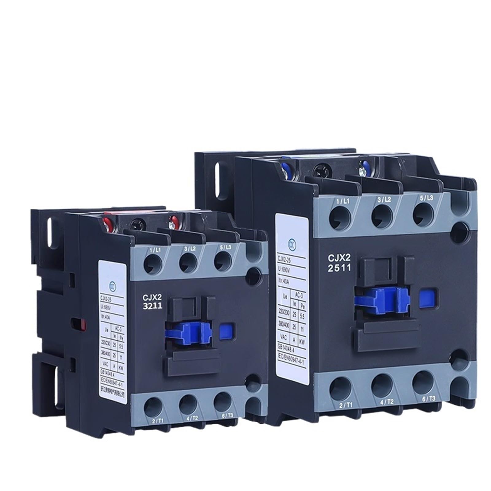RCGKNNMUZ Household AC Contactor CJX2 2511 3211 110V 220V 380V 1Pcs(2511,1NO1NC-220V)