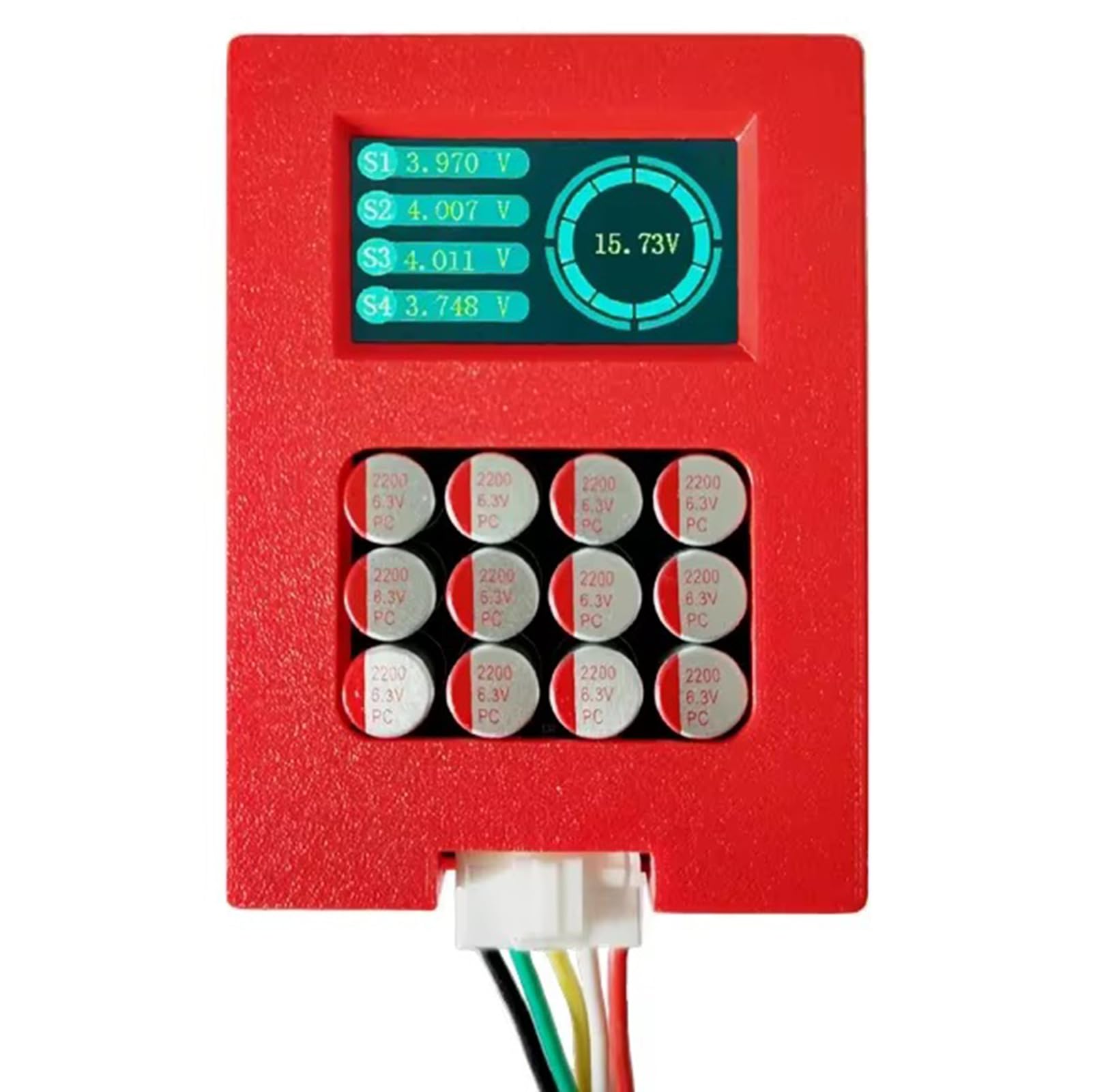 Bilanciatore attivo della batteria 5A LiFePo4, equalizzatore di batteria basato su condensatore 12V 4s, bilanciatore attivo adattivo della batteria 0-5.5A per LFP e NCM, display digitale della