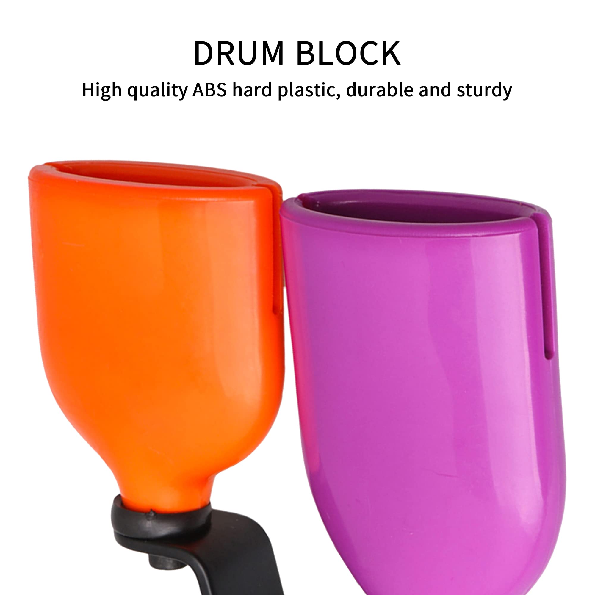 Yibuy Lot de 3 blocs de percussion musicale en plastique 10 mm de diamètre avec claves en bois