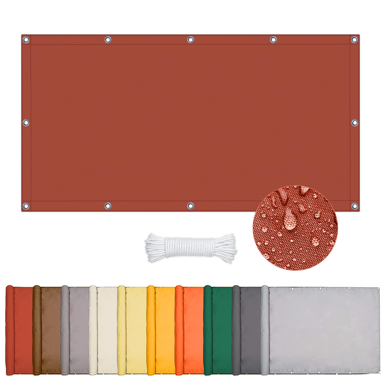 Toldo Vela Rectangular Impermeable, Vela Sombra Rectangular, 95% UV Resistente, Vela De Sombra Exterior, Toldos Exterior Terraza, Toldo Rectangular Para Balcon Patio Jardín Césped (1*2m, Color Crema) — view 12