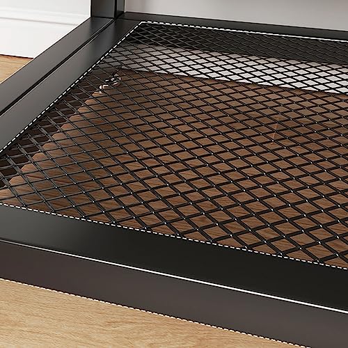 Banc à chaussures d'entrée de 60 cm avec assise rembourrée et étagère basse - 5