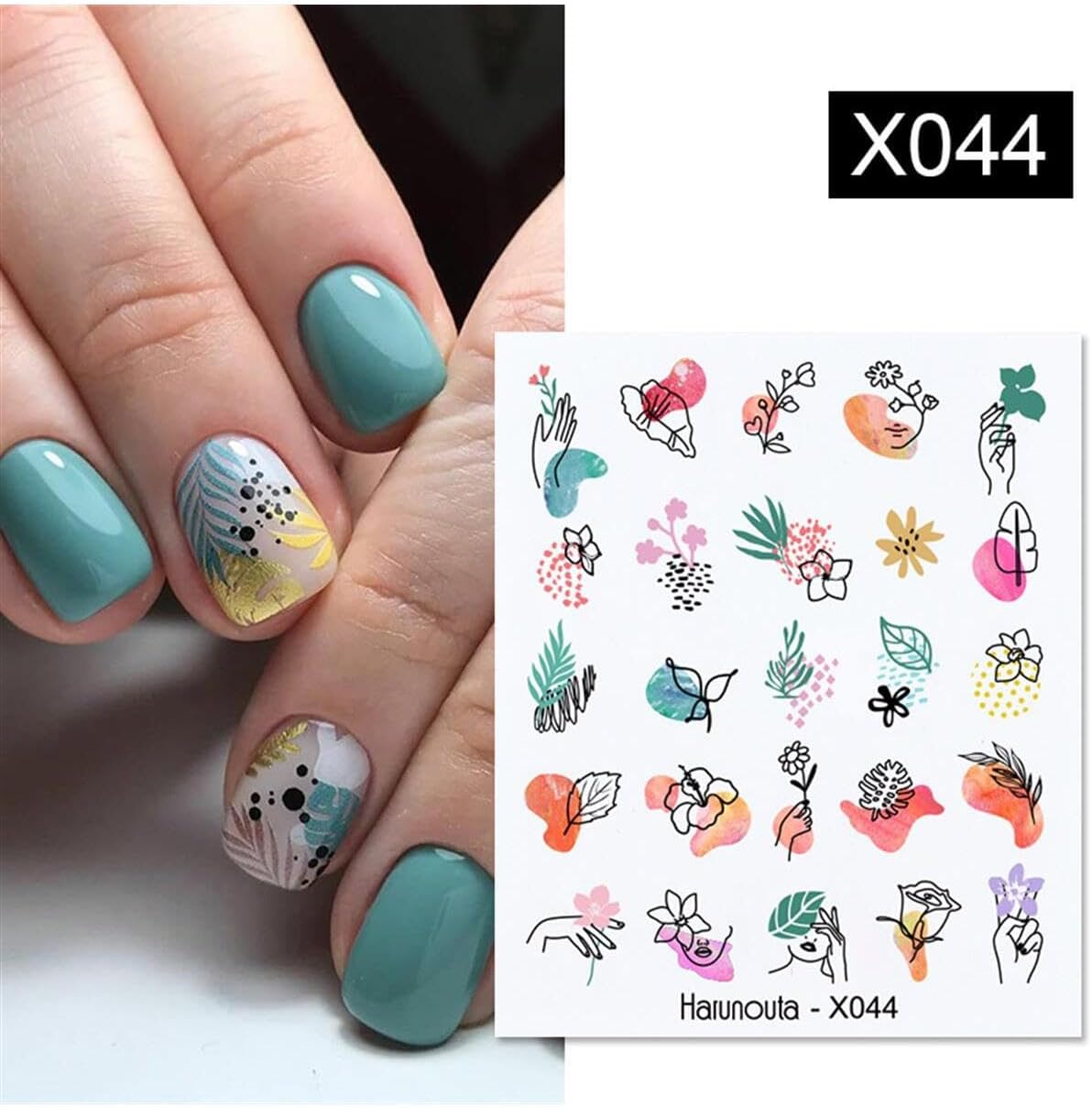 Tırnakmania Su Transferli Nail Art Sticker X044 (50127-2) 3906