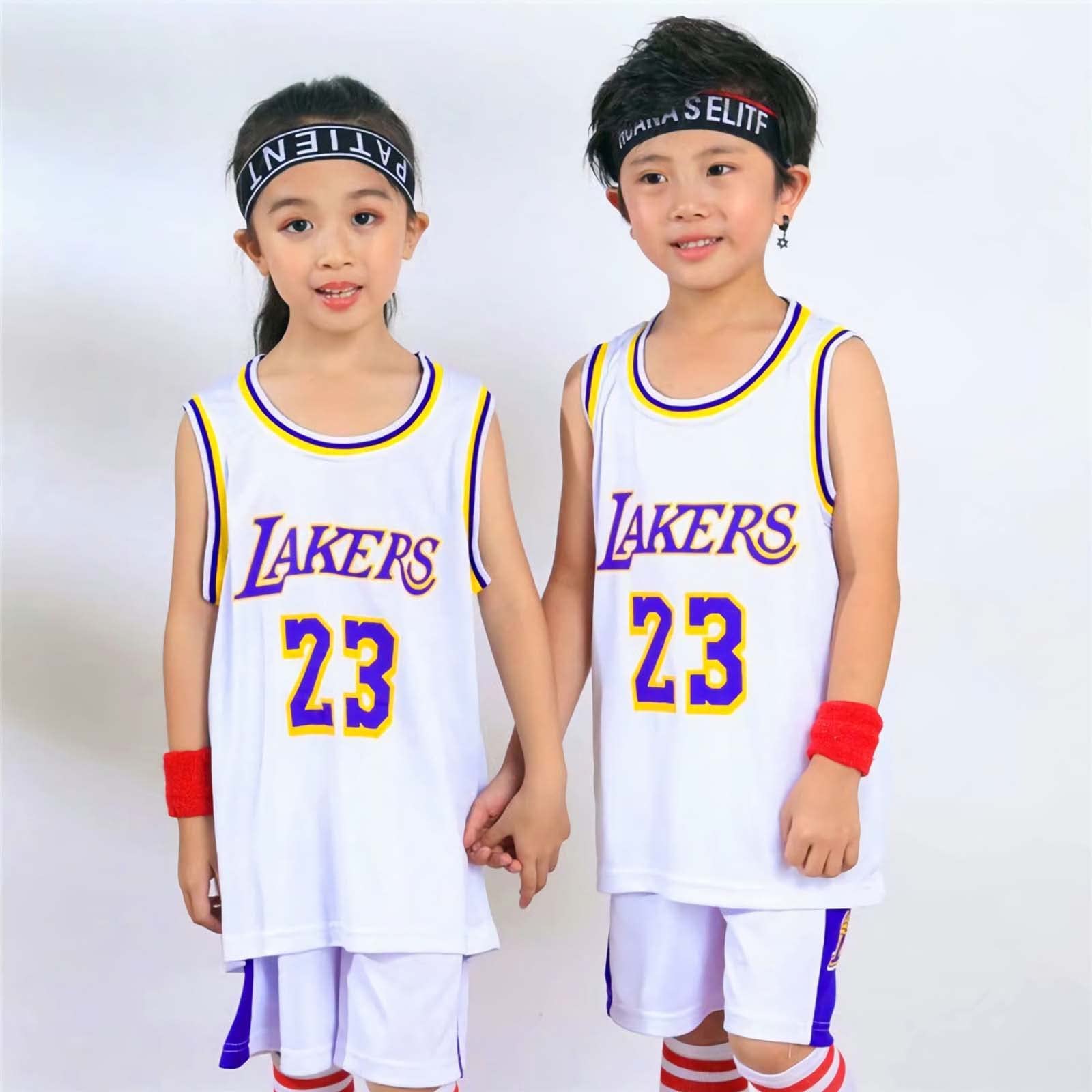 Basketball Jersey Kit Bambini #23 Fans Jersey Maglietta Felpa Ragazzo Senza Maniche Ragazzi Gilet da Basket Top e Pantaloncini Sportivi Set Tuta