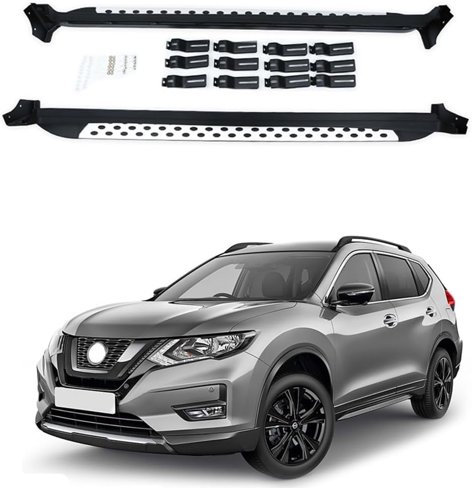Estribos Nissan X-Trail 2014-2020 faldones laterales antiarañazos con pedales antideslizantes