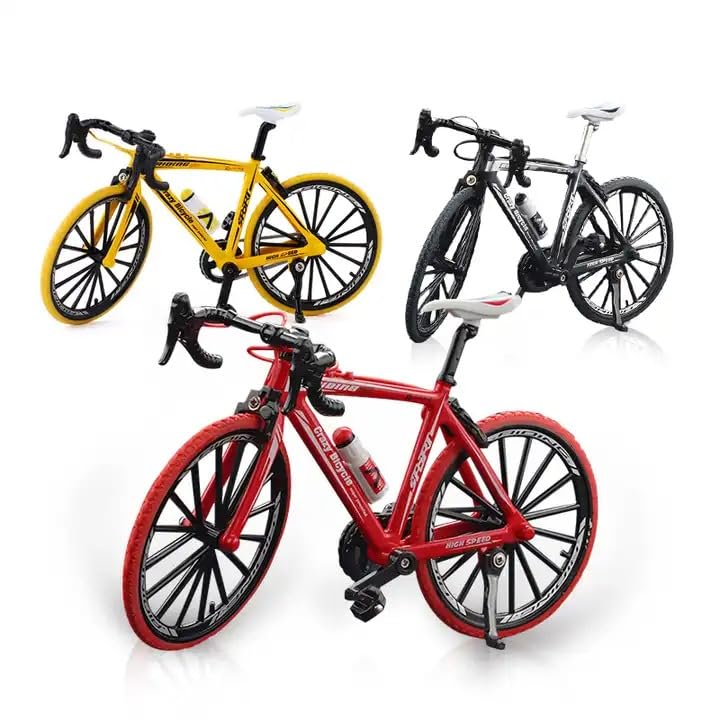 SK TOY ZONE Metal Bicycle Ornaments Desktop Mini Retro Style Cross Mountain Racing Bicycle Figurines Home Decoration Toy Suitable for Playing Children and Gifts Purpose (Multicolor)(Pack of 1)