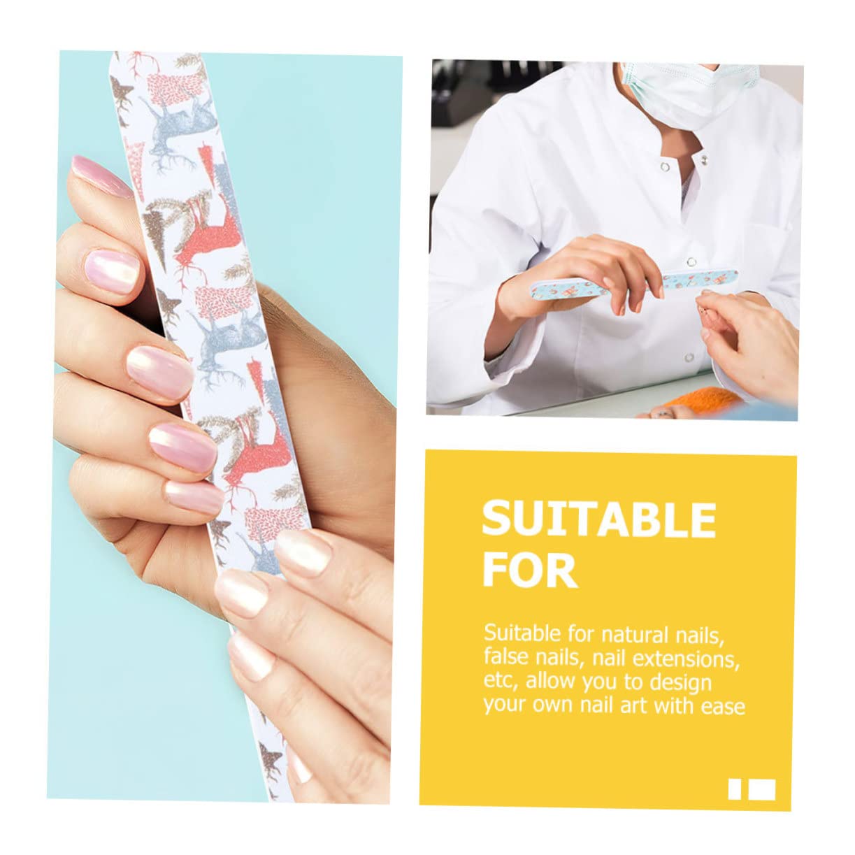 75pezzi Unghie Natalizie Per Manicure e Pedicure Grit Per Nail Art Design e Portatile Per Trattamento Unghie Festive