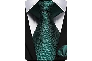 Woven Green Plaid Tie and Pocket Square Set