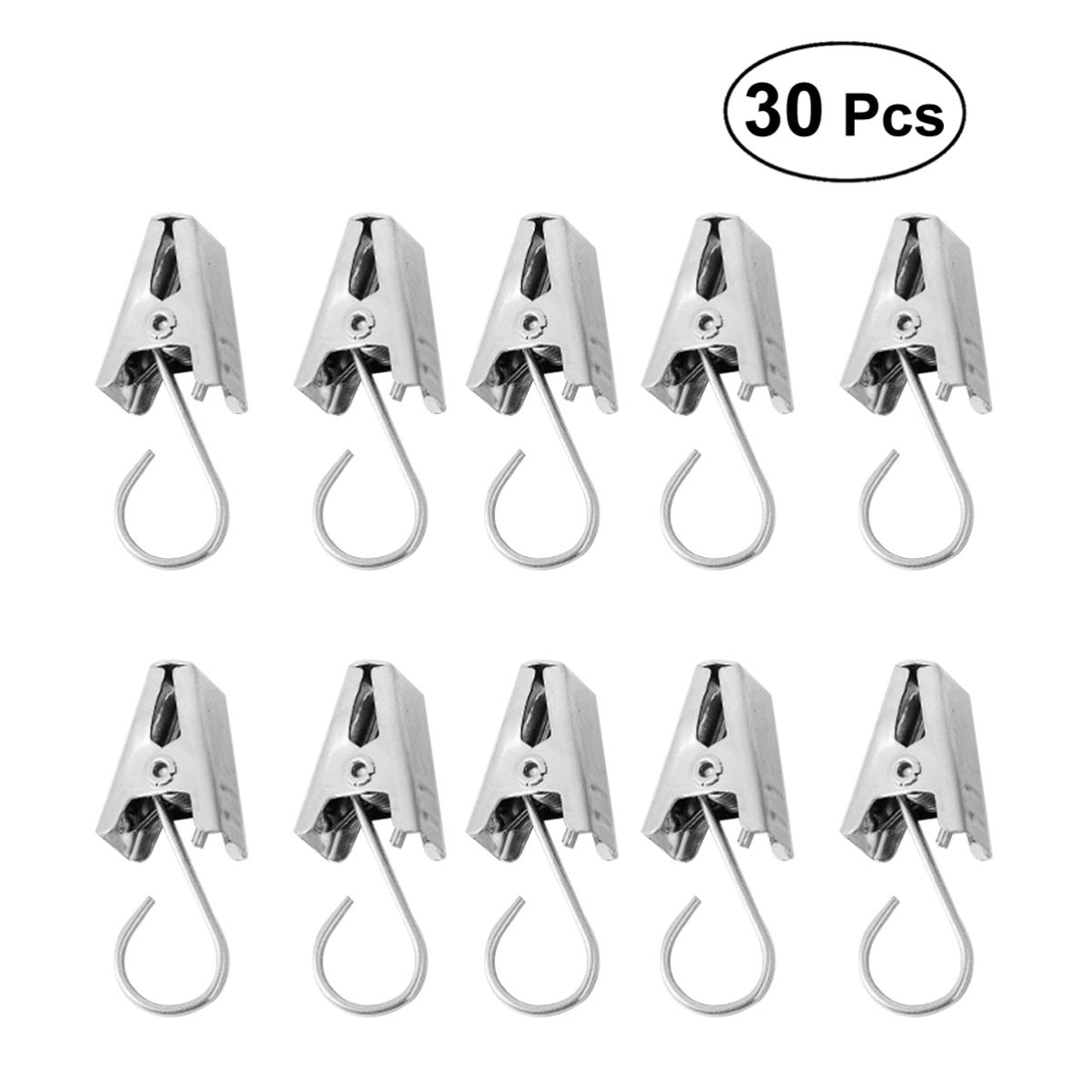 30 Pcs Drapery Ring Curtain Clip Ring Drapery Hook Curtains Stainless Steel Clip Hook Curtain Rings