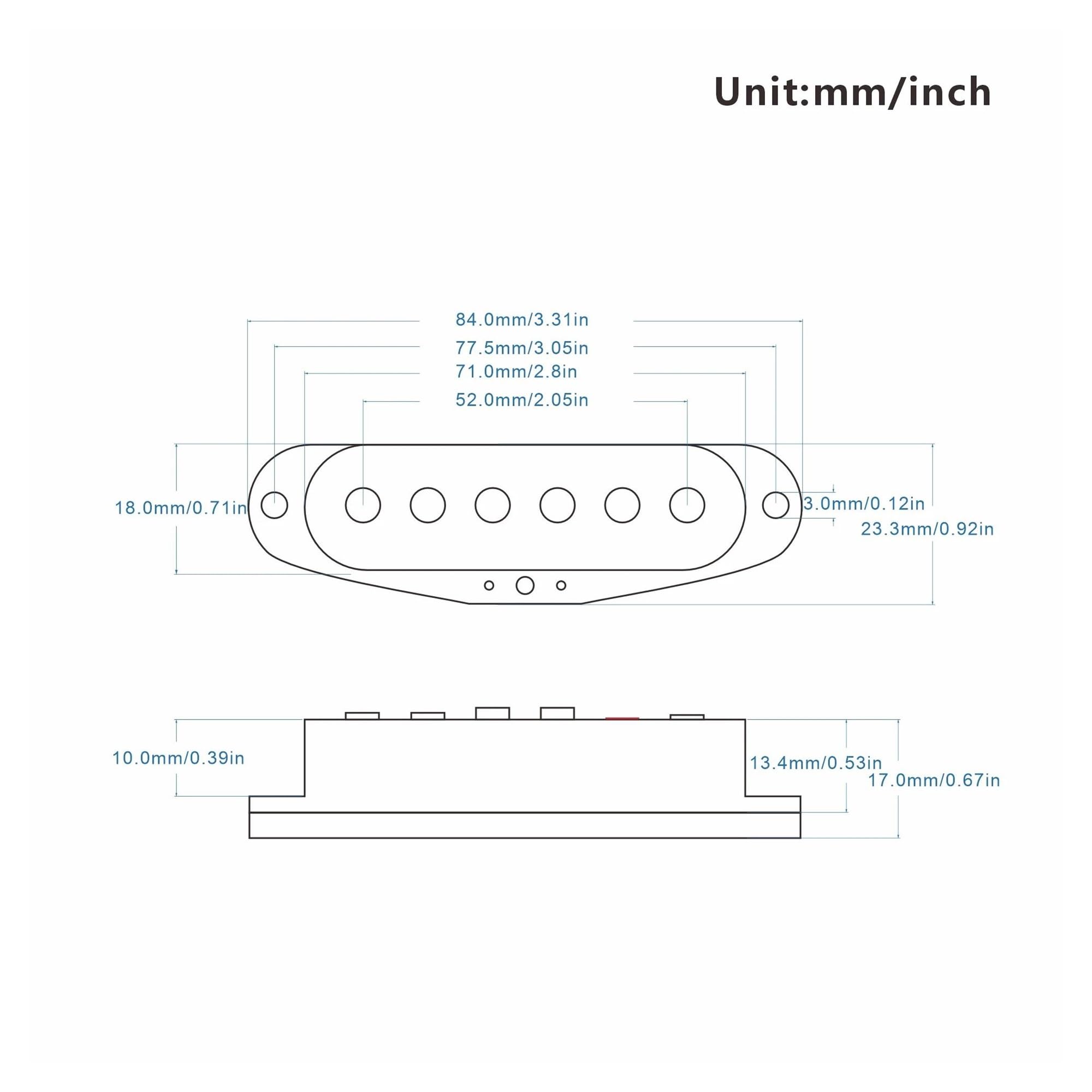 Alnico 5 Gitarren Single Coil Elektro Tonabnehmer Mit Verschachtelten Polen Schwarz Creme Oder Weiß(Cream Neck)