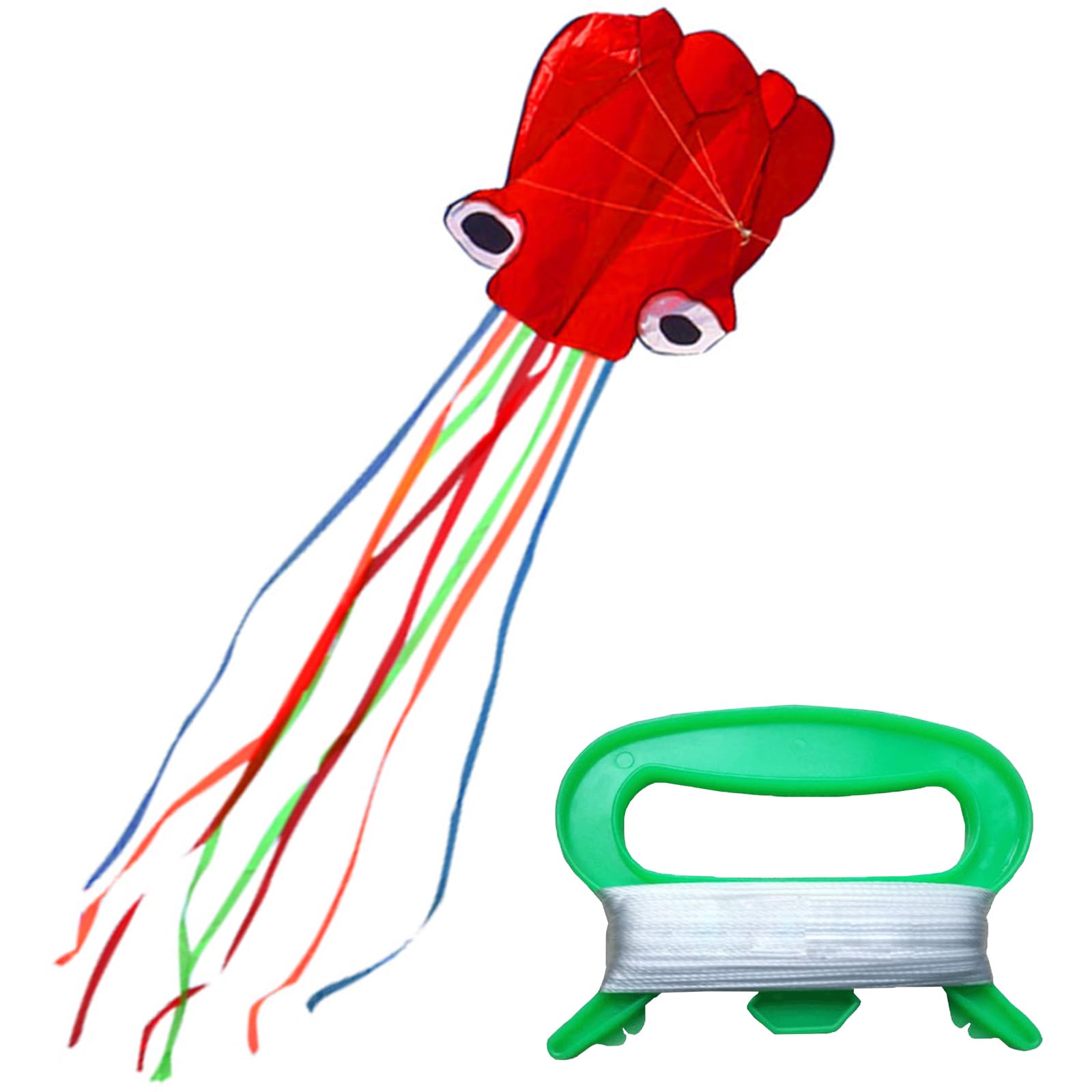Cerf-volant Pieuvre Arc-en-ciel – 3 M Sans Squelette, Queue 100 M, Polyester, Avec Ficelle Et Poignée, Pour Plage Et Parc