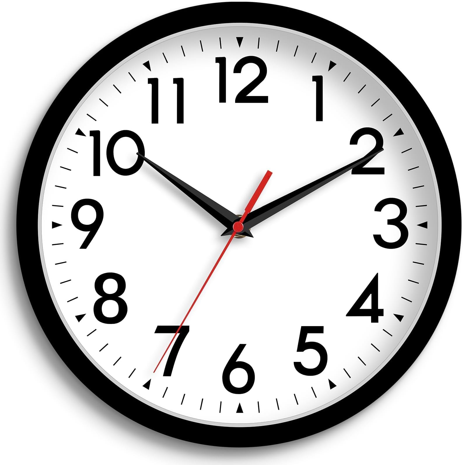 DAXSMY Wall Clock 8 Inch Silent Non-Ticking Battery Operated - Small Analog Clock for Bedroom, Office, Kitchen, Bathroom - Modern Minimalist Decorative Clock (Black)