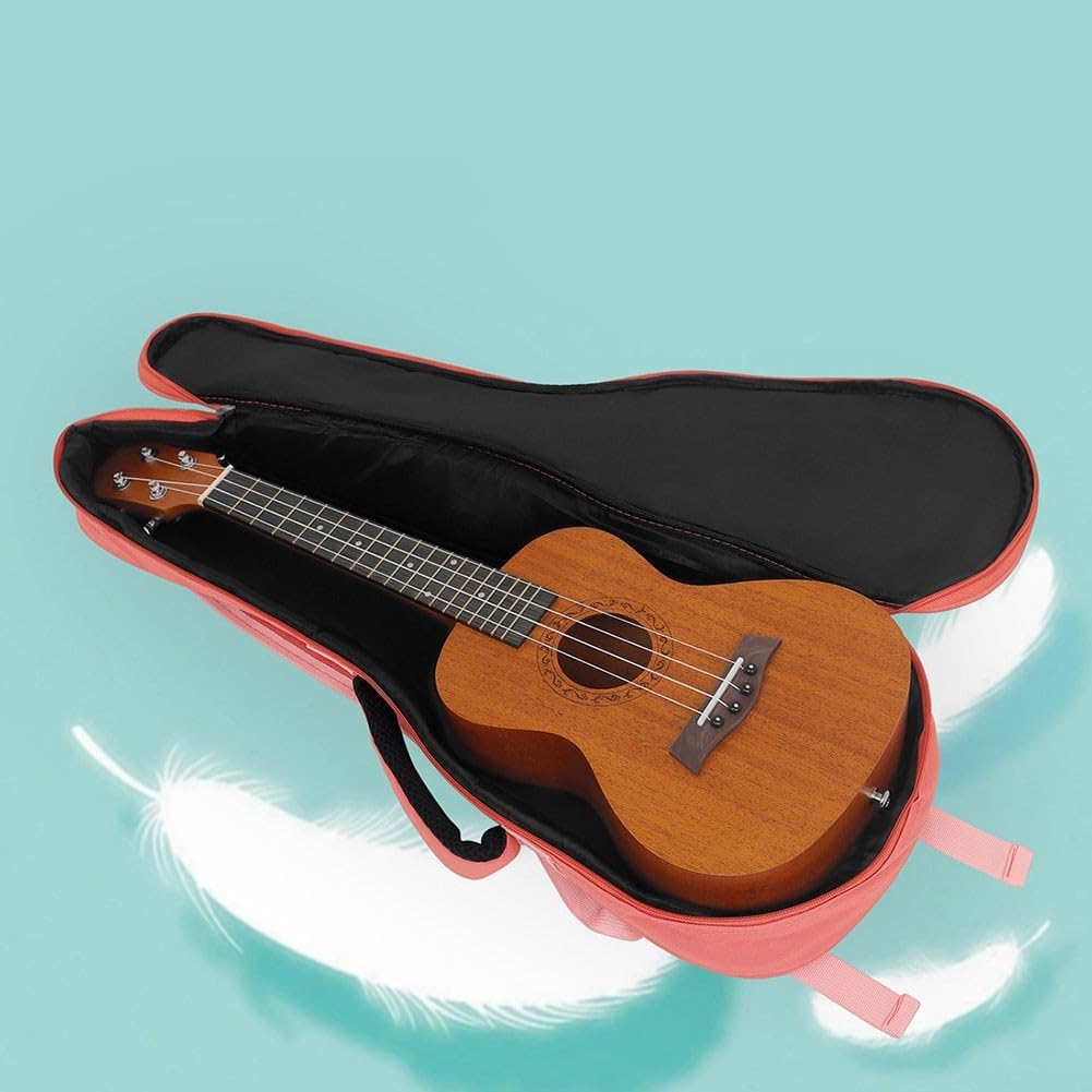 SPORTARC Mantén tu ukelele seguro, bolsa transparente de 23 pulgadas, funda suave de esponja, mochila de hombro, Pink