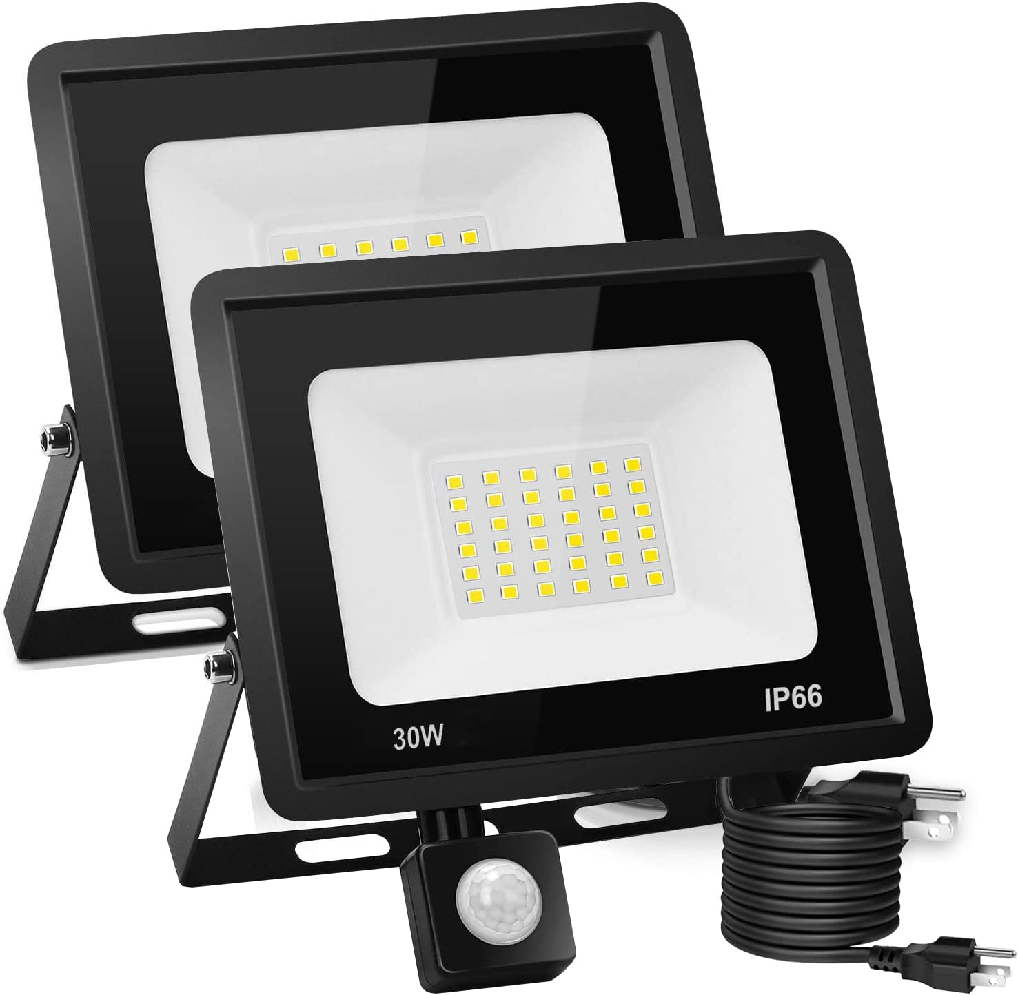 SWORDFORCE 2pack 30W Led Flood Lights Outdoor Motion Sensor,Motion