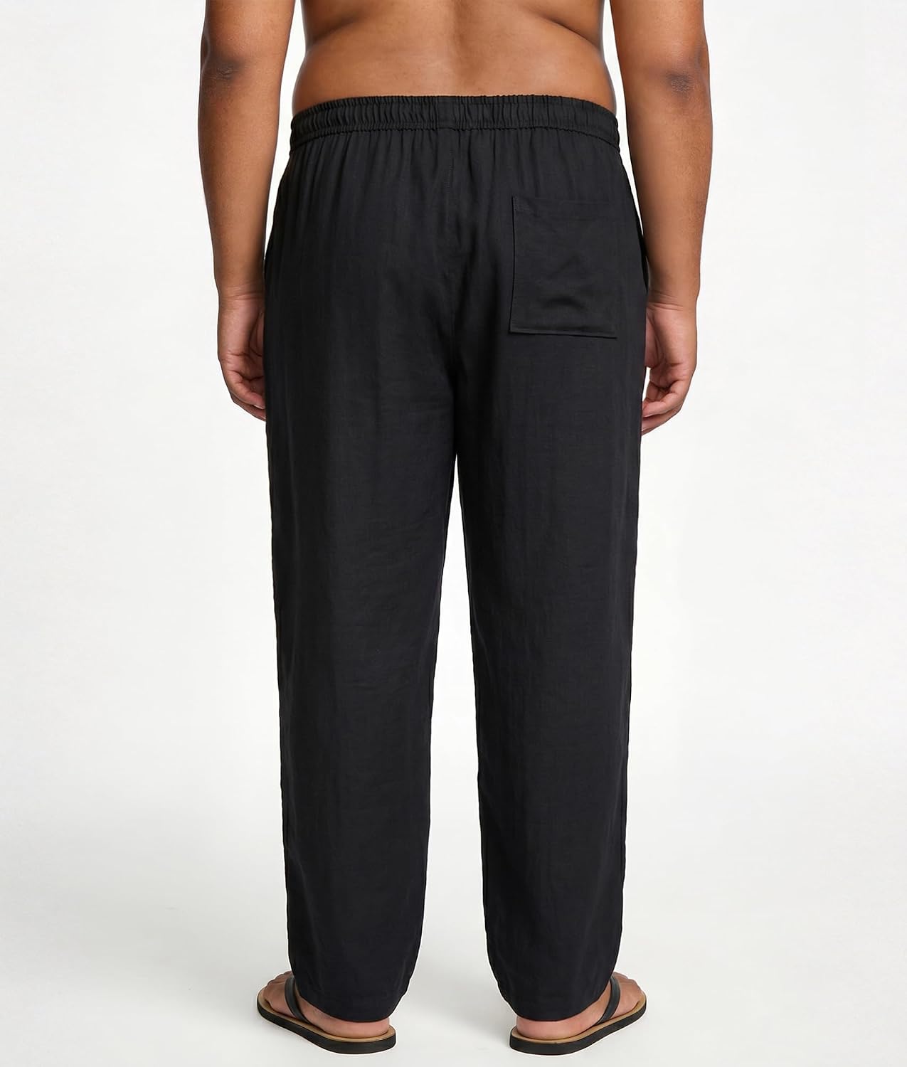 Big and Tall Faux Linen Pants Men Beach Drawstring Trousers