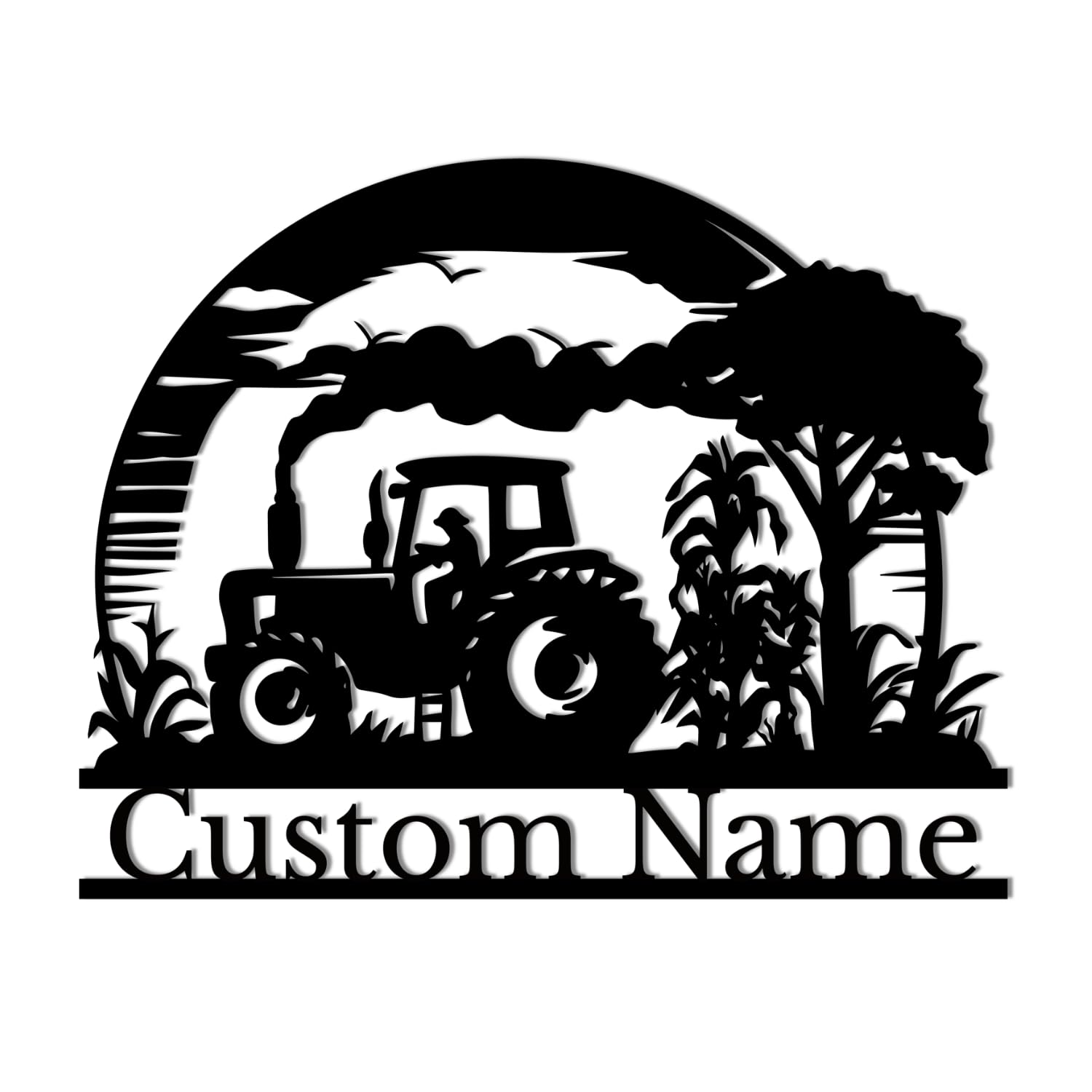 Personalized Custom Tractor Metal Wall Art, Personalized Tractor Farm Name Decor, Tractor Metal Home Decor, Personalized Tractor Name Sign Home Decor (Tractor C)