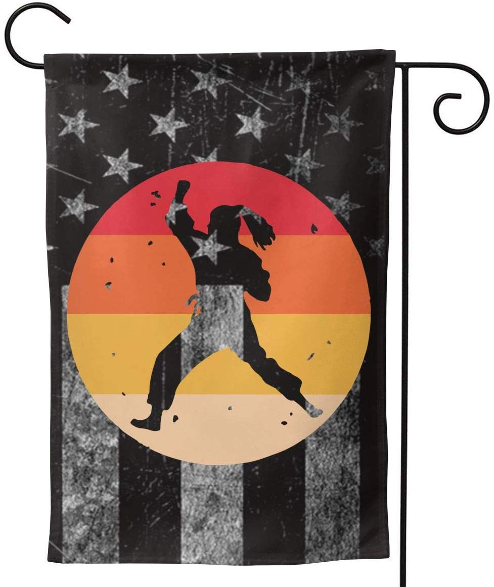 Wild-Rose Garden Flags Worn-Out Usa Flag Vintage Judo Sunset Welcome Large Yard Double Sided House Flag Banners For Patio Lawn Home Outdoor Decor 12.5X18In 28X40In
