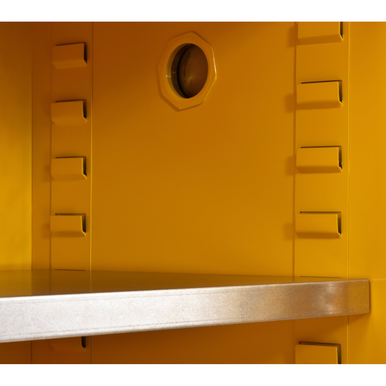 Sandusky Lee SC450F Yellow Steel Safety Cabinet for Flammable Liquids, 2 Shelves, 2 Door Manual Close, 45 Gallon Capacity, 65" Height x 43" Width x 18" Depth: Material Handling Equipment: Industrial & Scientific