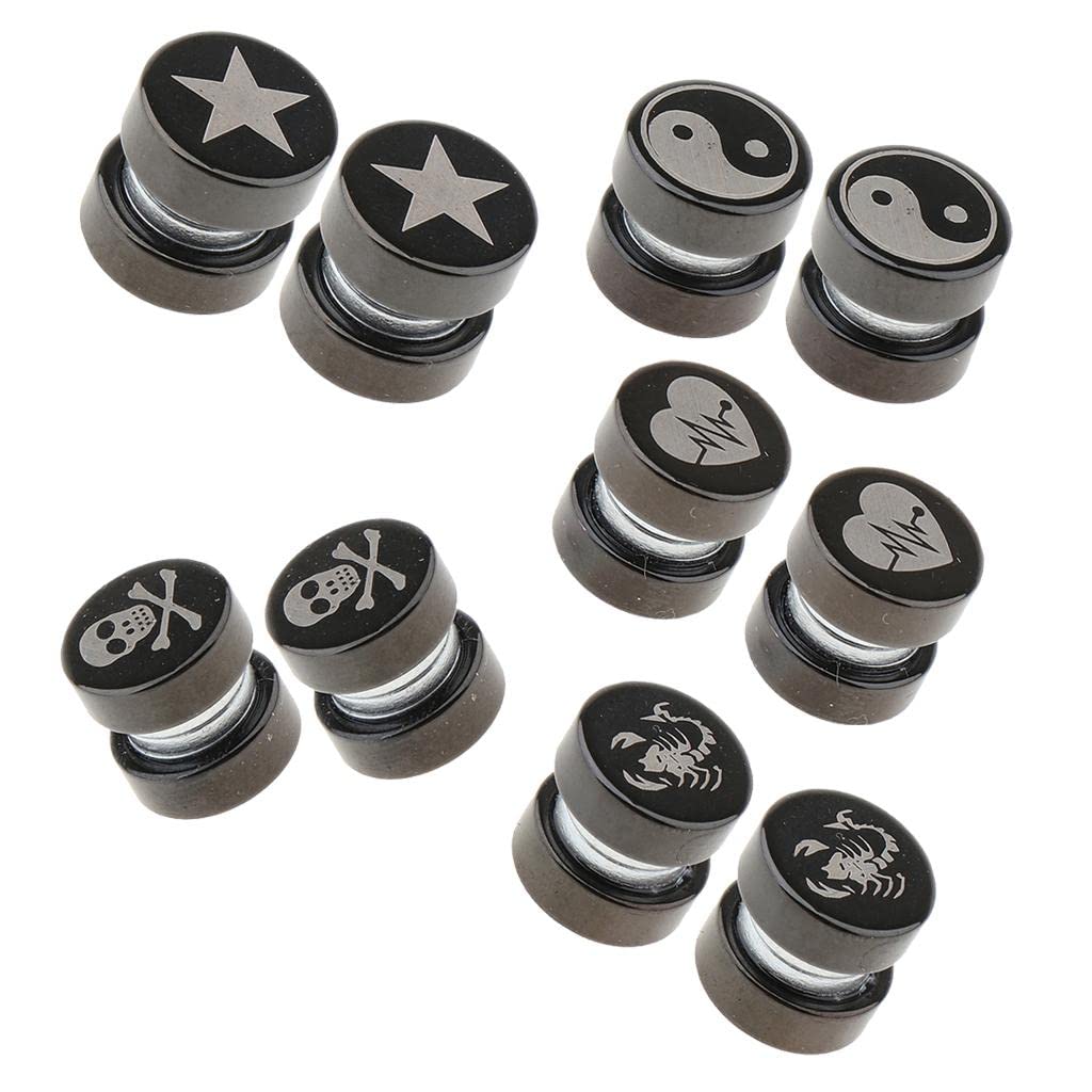 1 Pair Non Piercing Clip on Magnetic Ear Stud Men Fake Earrings Star-image-40