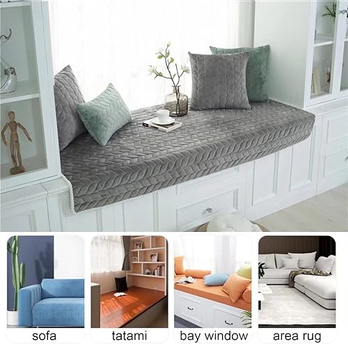 Miniatura 4 de KaYomax Funda antideslizante para asiento de banco de ventana estilo granja, para interiores y exteriores, para sofá o silla, cojín antideslizante