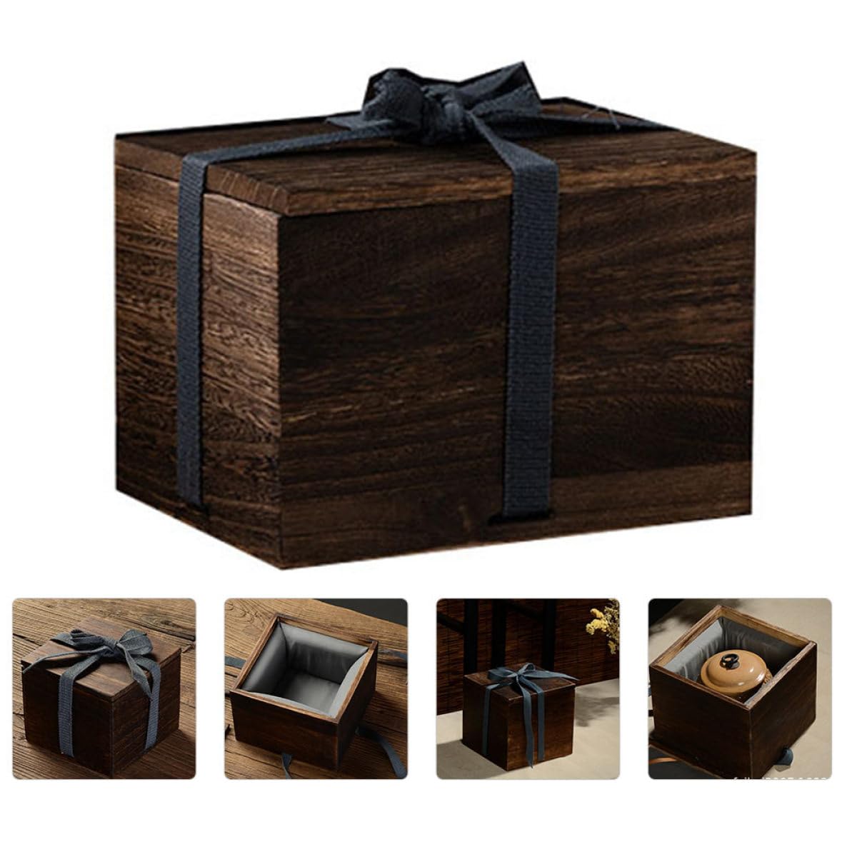 Geschenksbox aus Paulownia Holz 1 Stück Braun Weihnachten Party