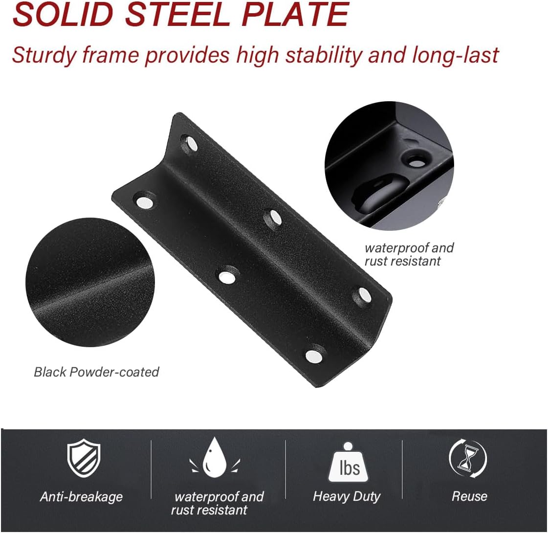 Floating Shelf Bracket, L Bracket Corner Brace,90 Degree Right Angle Corner Bracket, Metal Joint Bracket for Wood Bookshelf Furniture Cabinet (4pcs)