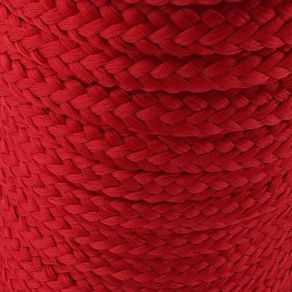 8mm Cord Chunky Rope Braided 239D, 008 Red, 1 Metre