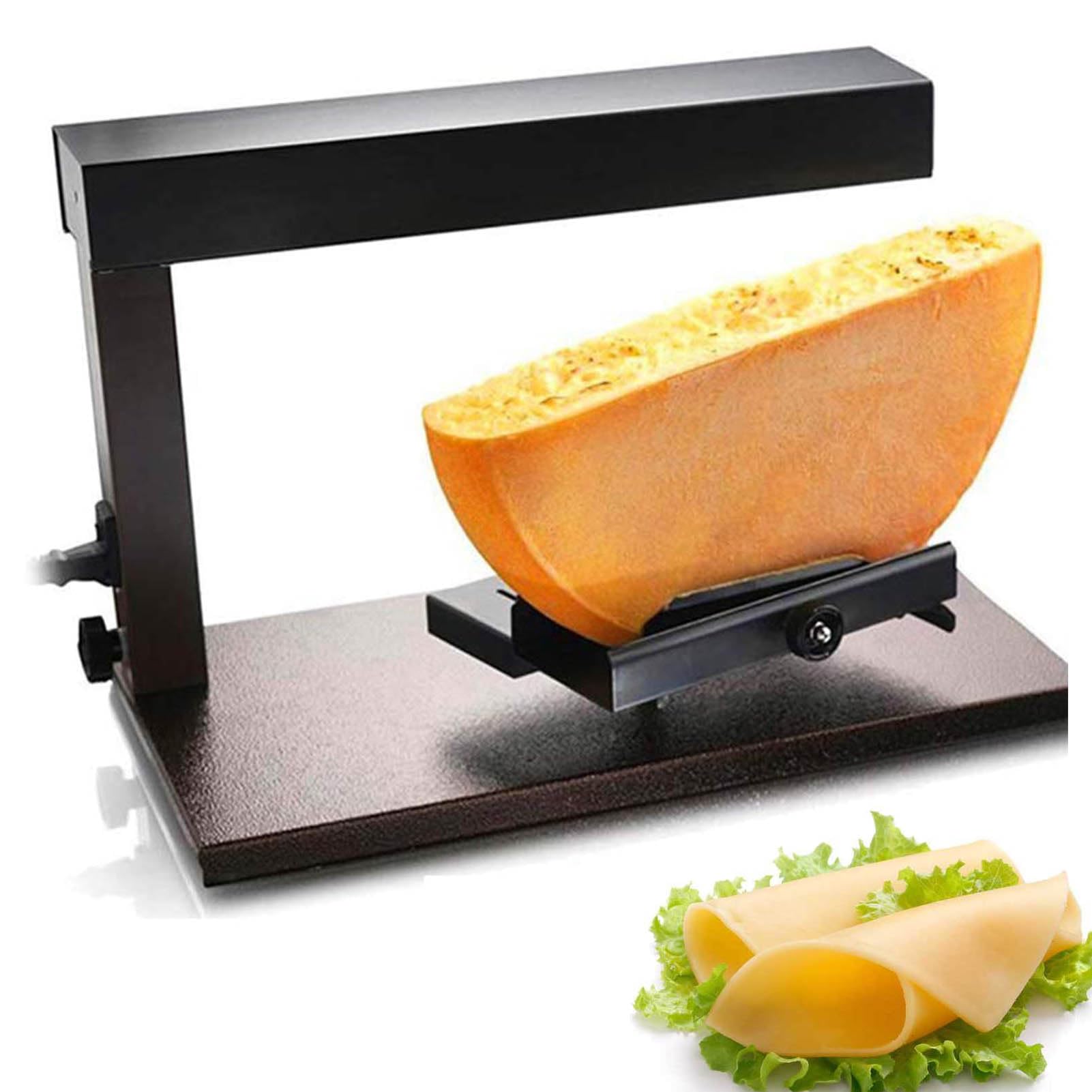 Machine à raclette commerciale avec chaleur réglable et demi-roue pour faire fondre le fromage dans les hamburgers, les nachos et les pâtes