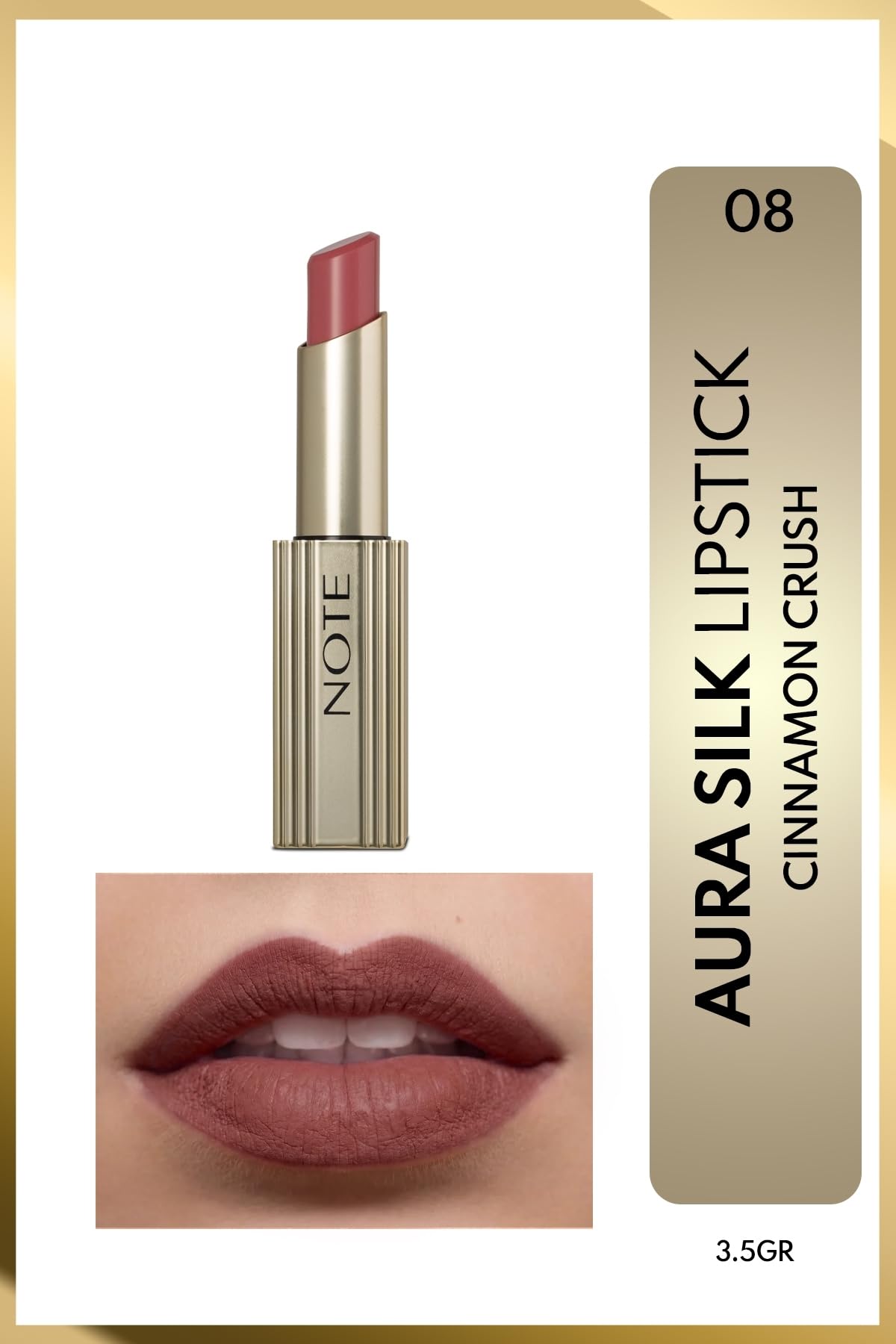 Aura Silk Lipstick 08 Cinnamon Crush Kremsi Yarı Parlak Ruj - Kahverengi
