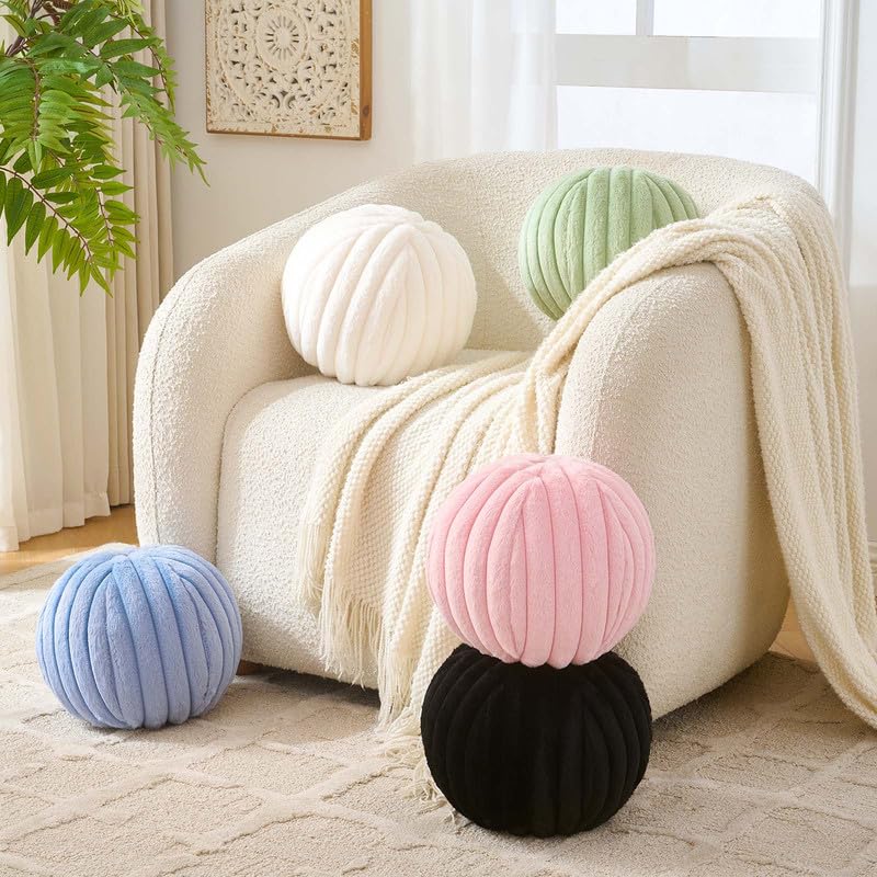 Amazon｜Uvvyui ダスティブルーボールピロー、ソフトラウンドスロー