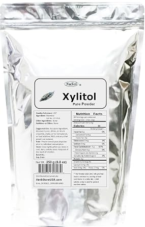 NuSci Xylitol Powder Pure Form an alternative to sugar 250 grams 8.8 oz