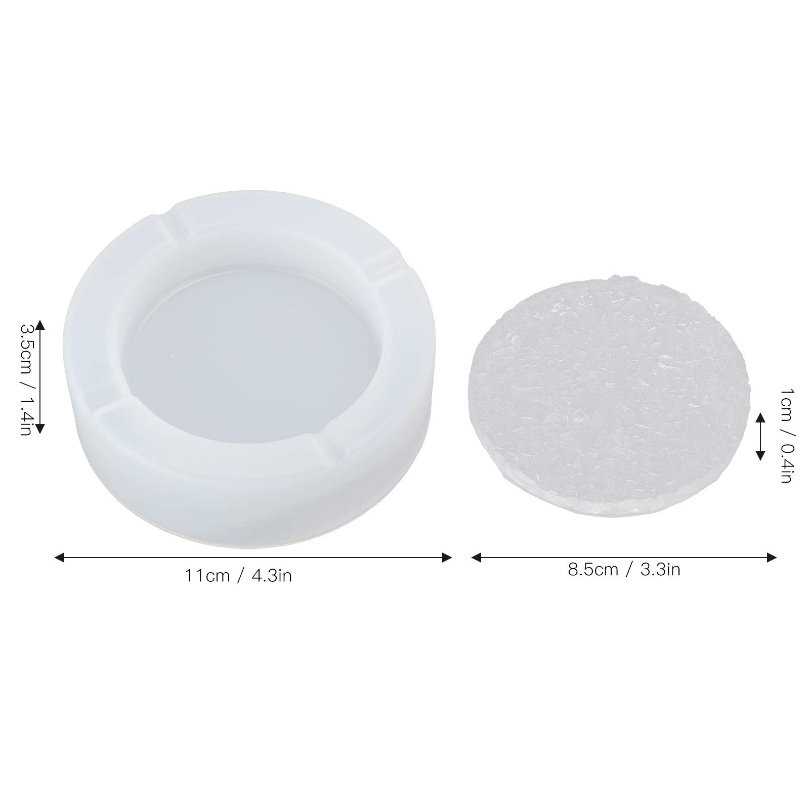 Ashtray Large Silicone Mould 1 Set Mirror Storage Box Round Crystal Enormous Storage Container Big Fungus Huge Cigarette Tray Resin Casting Molds - Image 2