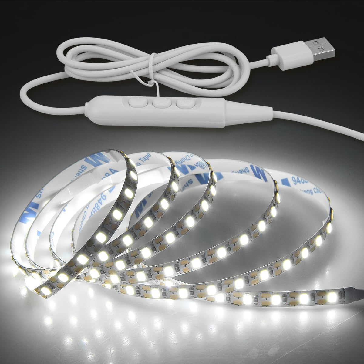 Aclorol LED Strip 1M 5V Dimmable Lights Strip for Bedroom, Cool White 6000K — image 1