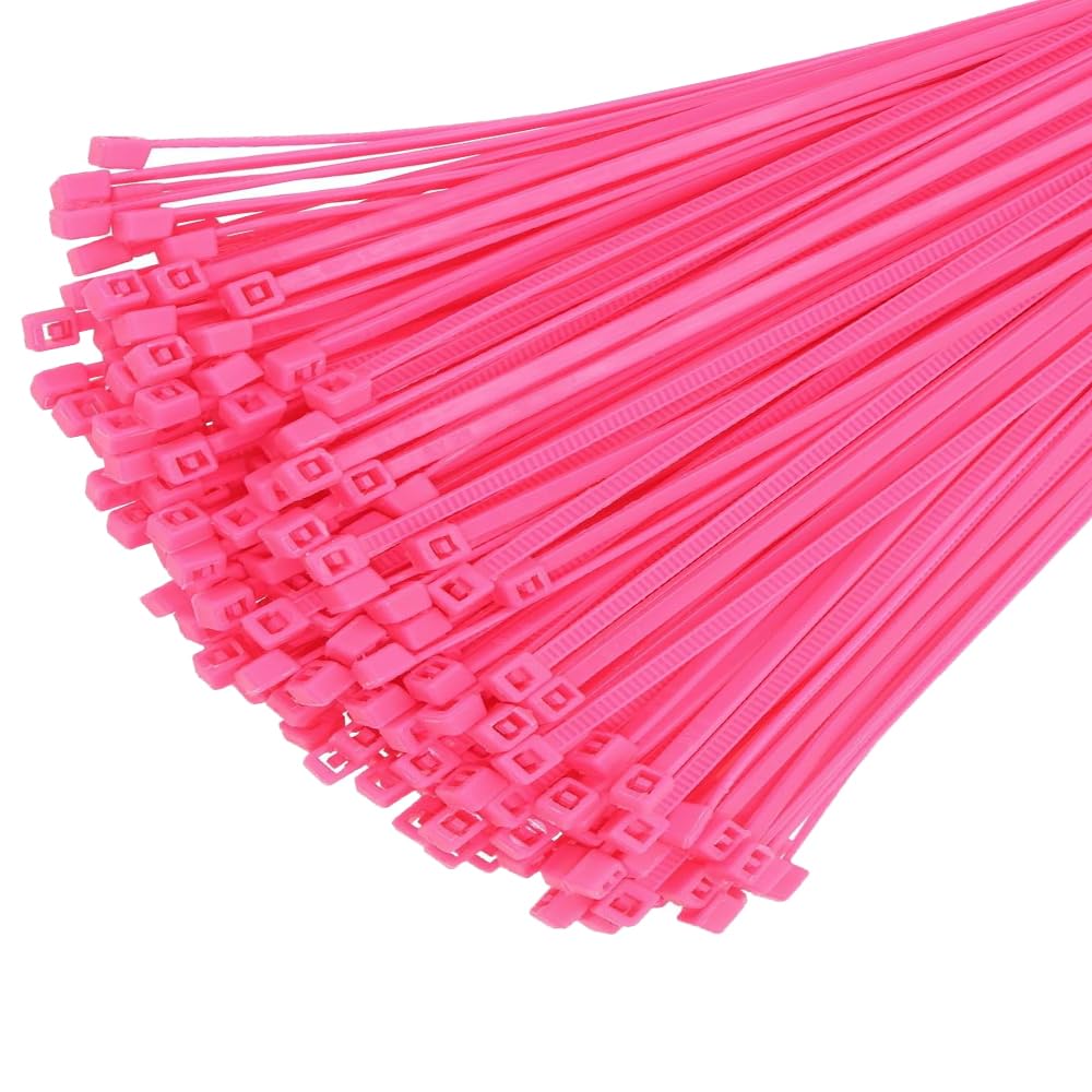 Kafton Pink Fluorescent Cable Ties Pack Of 100 (370Mm X 4.8Mm)