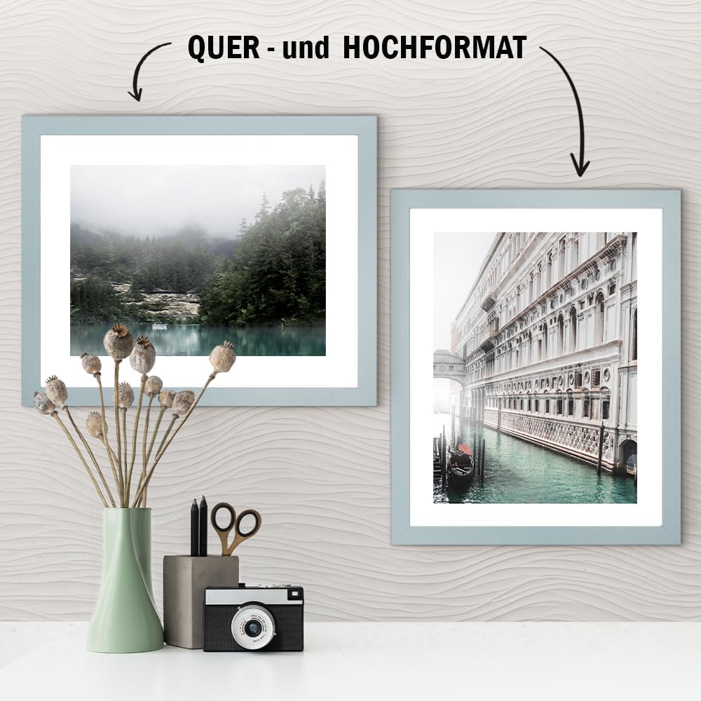 Haak Bilderrahmen modern stabil Miko Pastelltürkis Pastell 80 X 120 cm Rahmen für Bilder Urkunden Poster Puzzle Pastell Farben