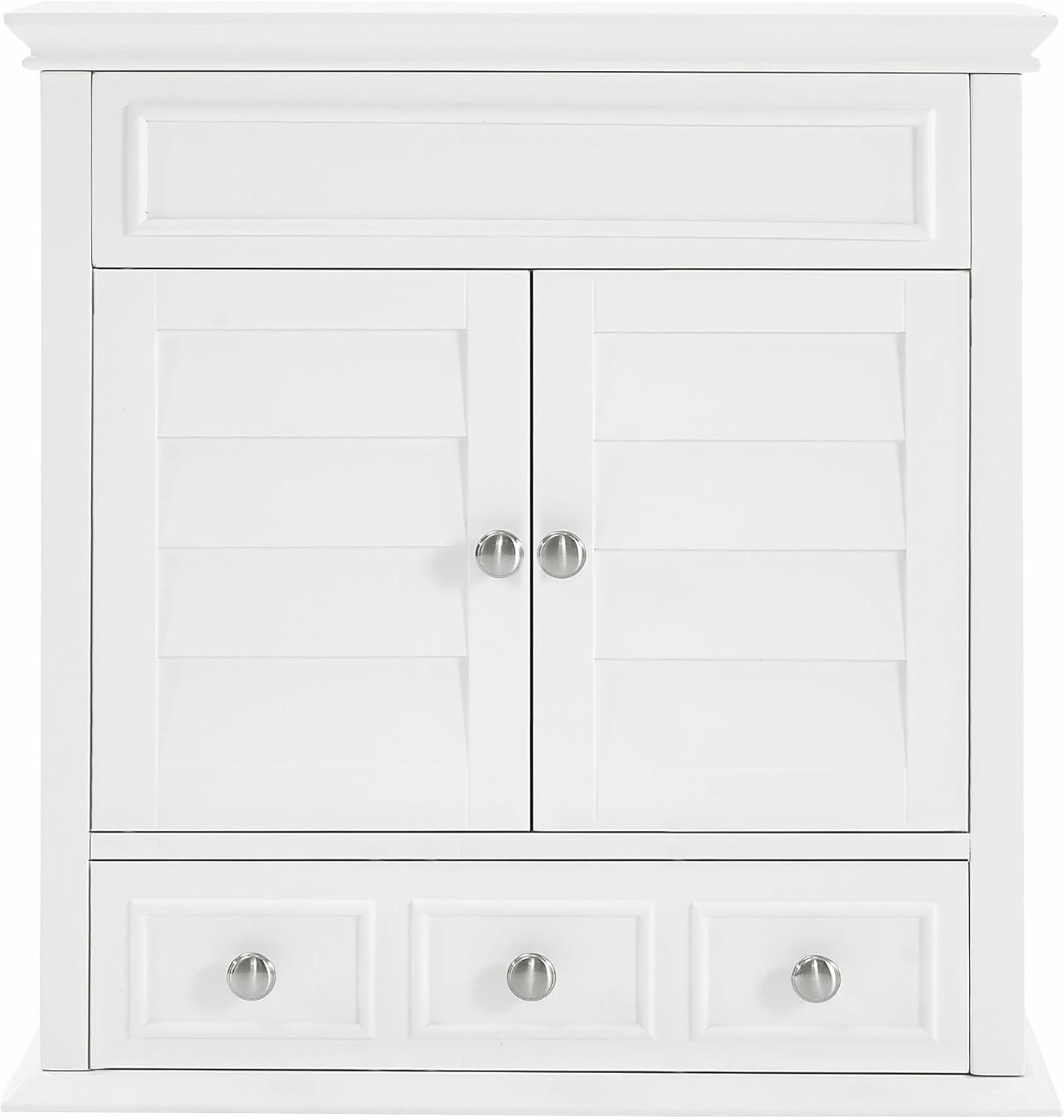 Crosley Furniture Lydia Wall Mounted Bathroom Storage Medicine Cabinet with a Drawer and Shelves, White
