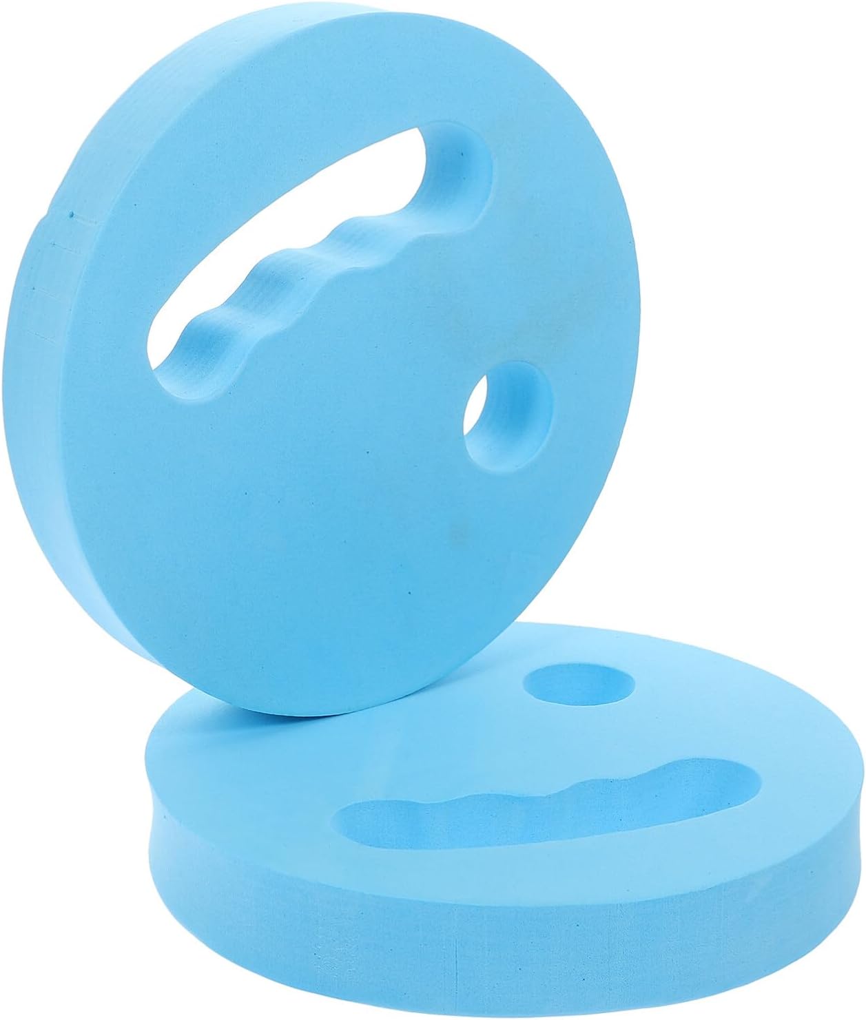 POPETPOP Water Exercise Discs : 2Pcs EVA Foam Water Weights for Pool Exercise – Round Hand Held Floating Swimming Disc for Kids, 7.07X7.07X1.10in (Blue)