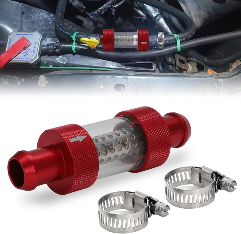 3/4" Universal Filter Inline Heater Core Coolant Filter Red