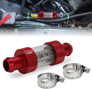 3/4" Universal Filter Inline Heater Core Coolant Filter Red
