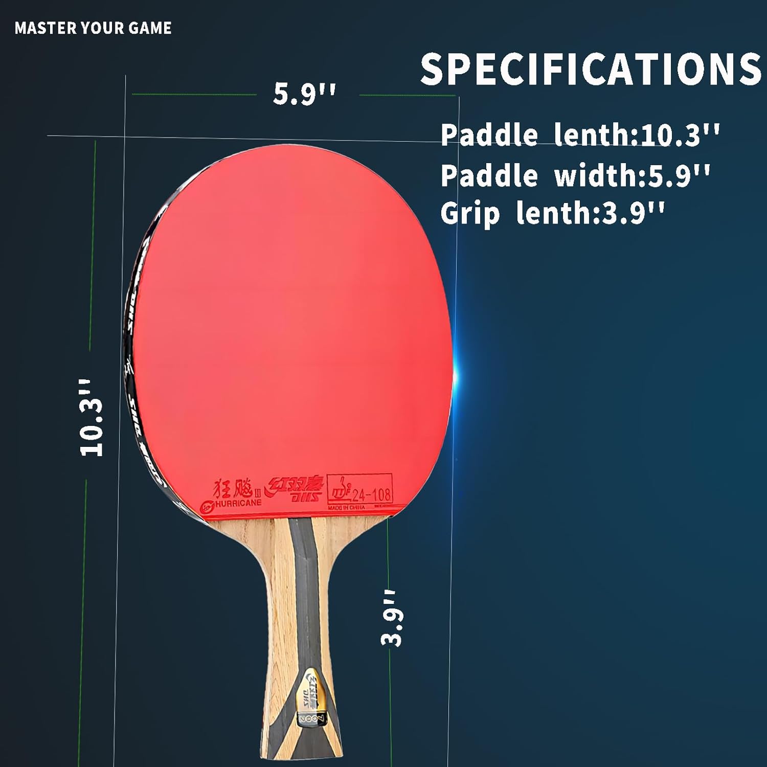 Pong Paddles Professional Level Table Tennis Rackets - ITTF Approved -Pro Ping Pong Paddle for Advanced Control & Speed - Table Tennis Racket for Offensive Players