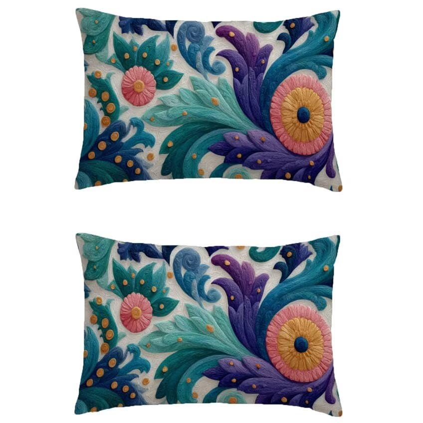 Housse de coussin extérieur 50x90cm rectangulaire pour sublimer votre patio en automne