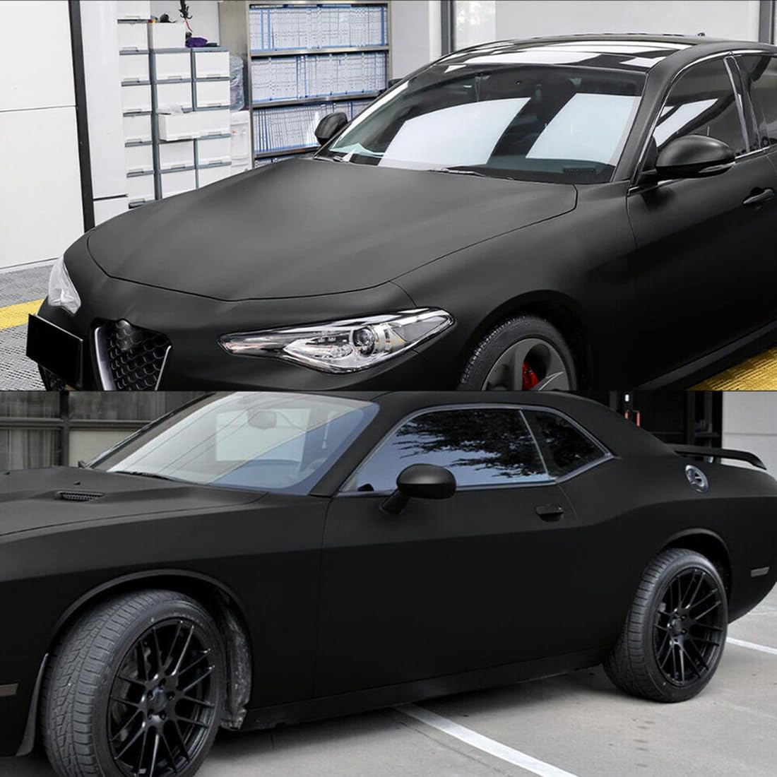 Auto Folie Matt Schwarz 50x150cm - Blasenfrei Mit Luftkanälen