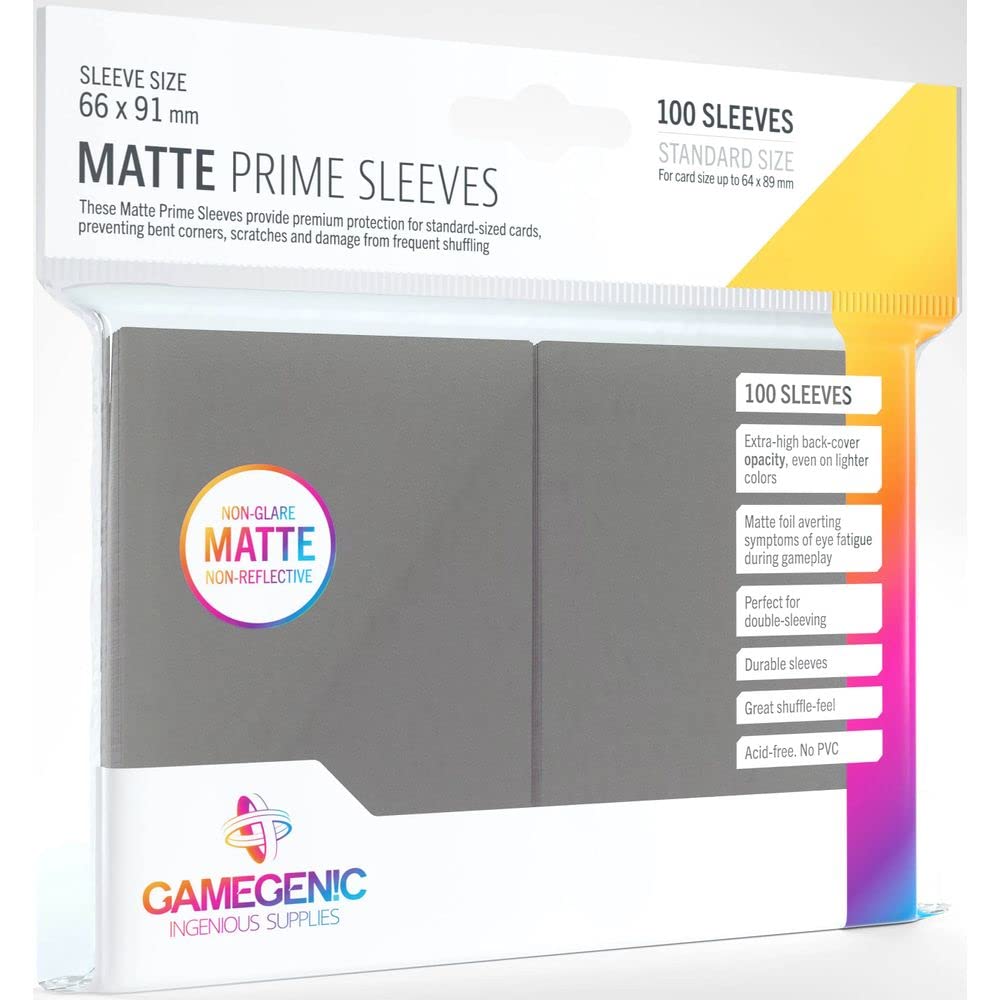 Gamegenic GGS11037ML Matte Prime Sleeves (100-Pack), Dark Grey