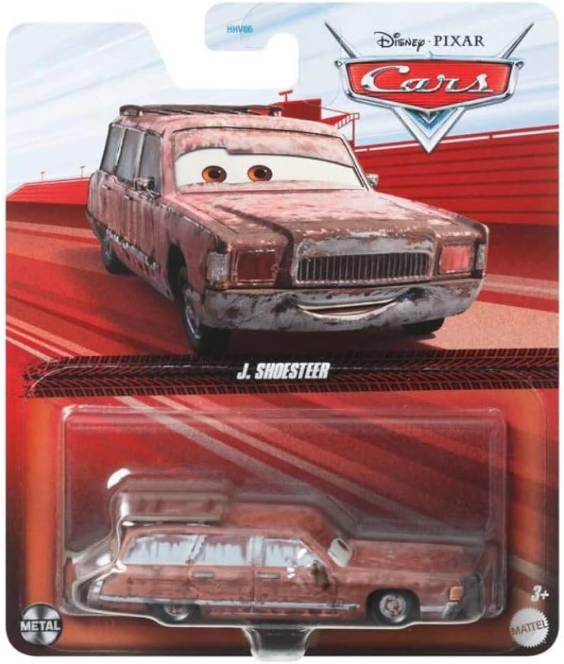 Mattel Disney Cars Toys J. Shoesteer 1:55 Scale Diecast Cars On The Road Series for 3 Years & Above (Multicolor)