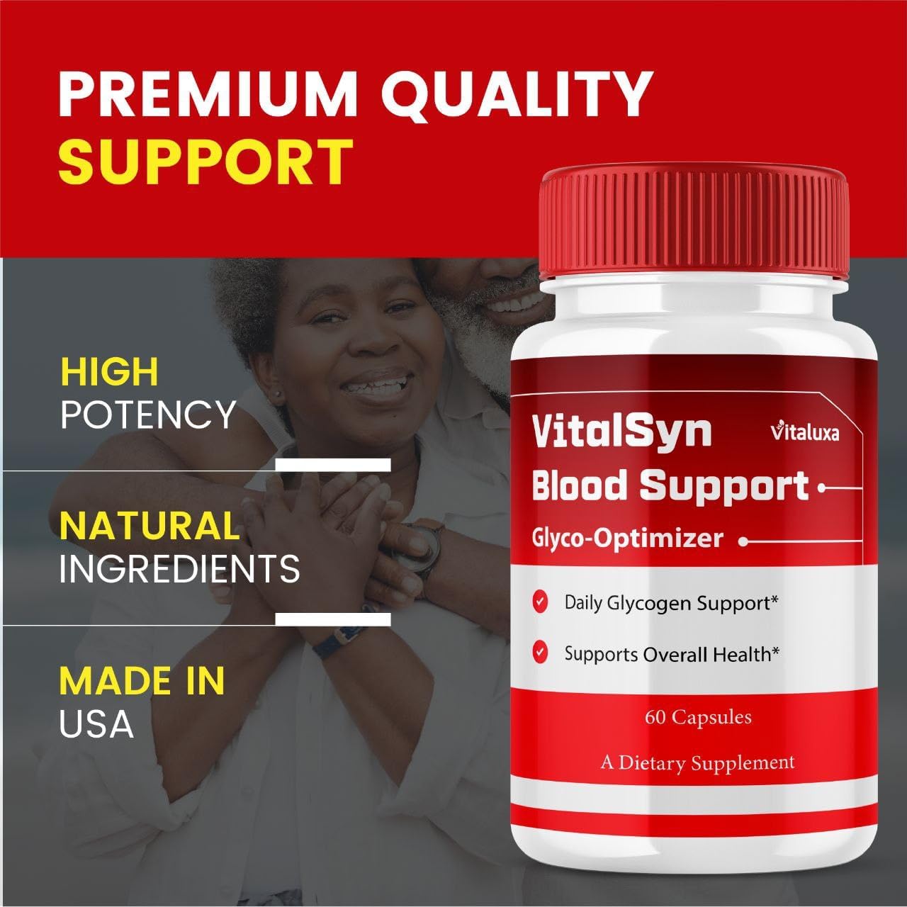(2 Pack) Vitalsyn Blood Support, Vitalsin Glyco Optimizer Capsules Advanced Formula Supplement, VitalsynBlood Glycogen Pills Blood Flow Balance Control Vitalsym Premium Health Vital Syn (120 Ct) - Image 2