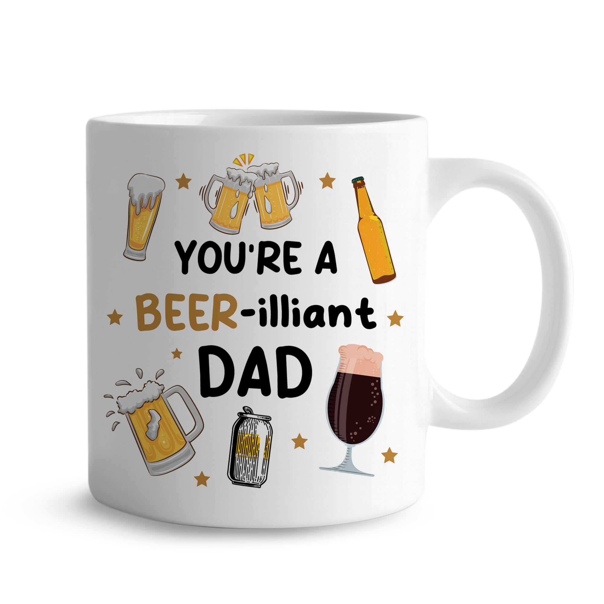 RED OCEAN Funny Dad Gift Dad Coffe Mug You are A Beer- illiant Gift for Fathers Day Birthday from Daughter Son Idea Alcohol