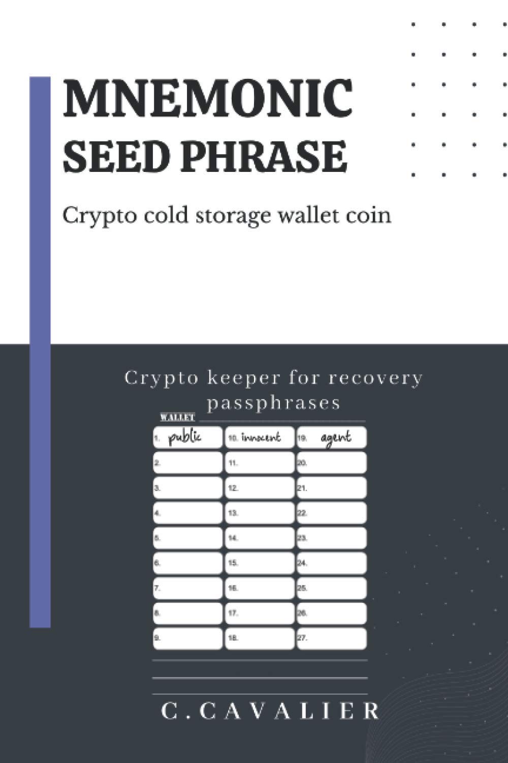 Mnemonic Seed Phrase Crypto Cold Storage Wallet Coin 24 Sheets | Desertcart  INDIA
