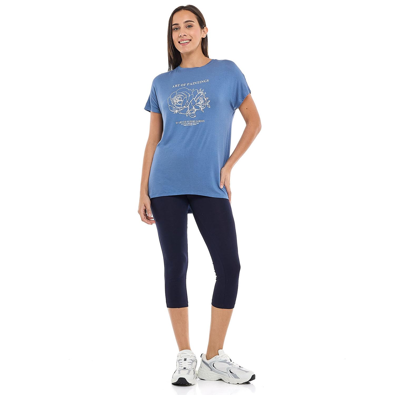 R&B Women's 125-0165WY010-4 Printed T-Shirt with Crew Neck and Short Sleeves 36 Dutch Blue