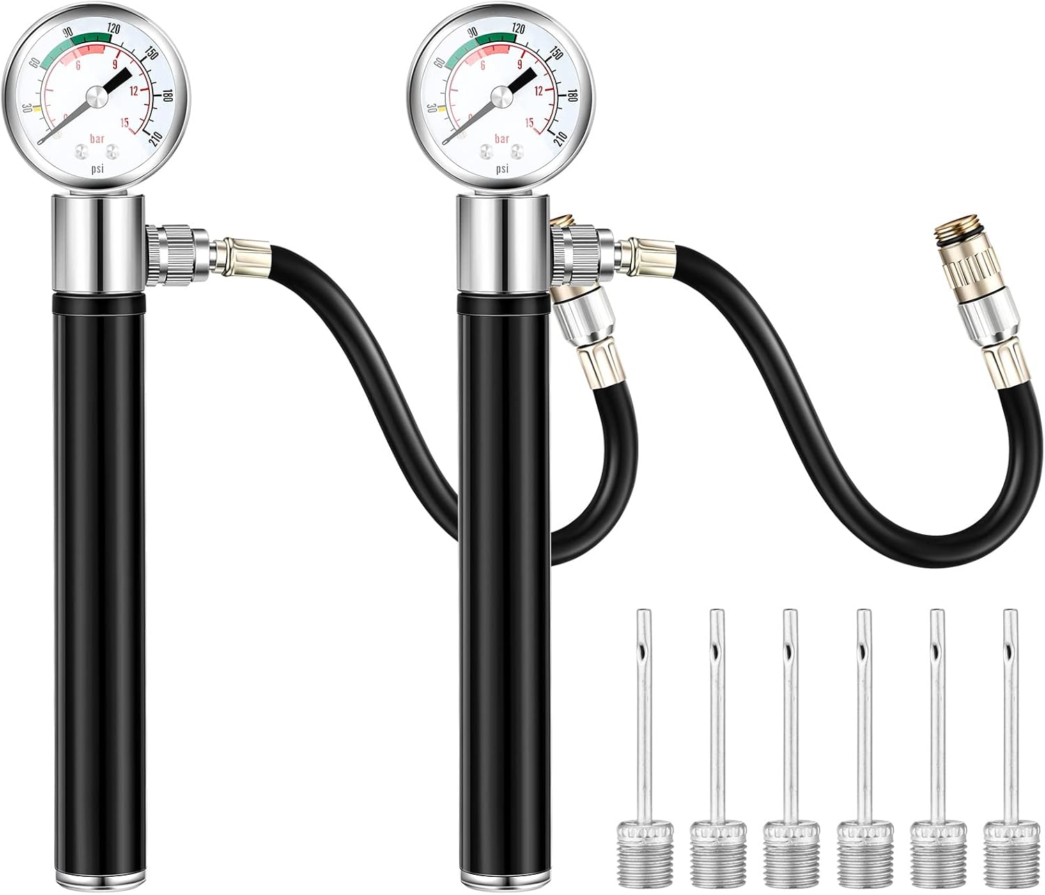 2 Set Ball Pump with Pressure Gauge for Sports Ball Hand