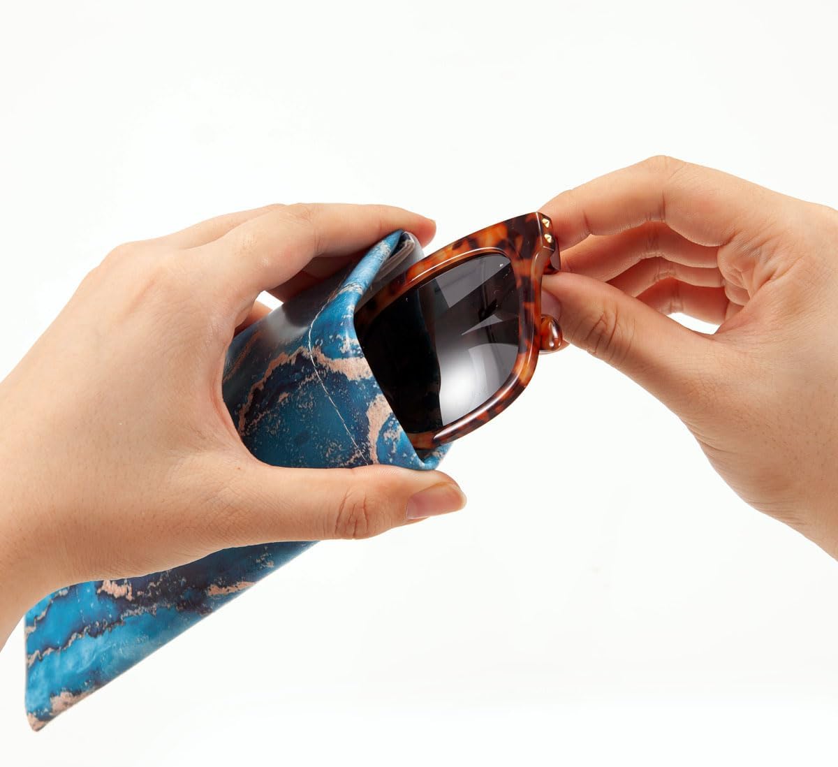 TRIUMPH VISION Squeeze Leather Sunglasses Pouch - 3 Pack Glasses Case Soft Eyeglass Sleeve Pouch Holder - Image 4